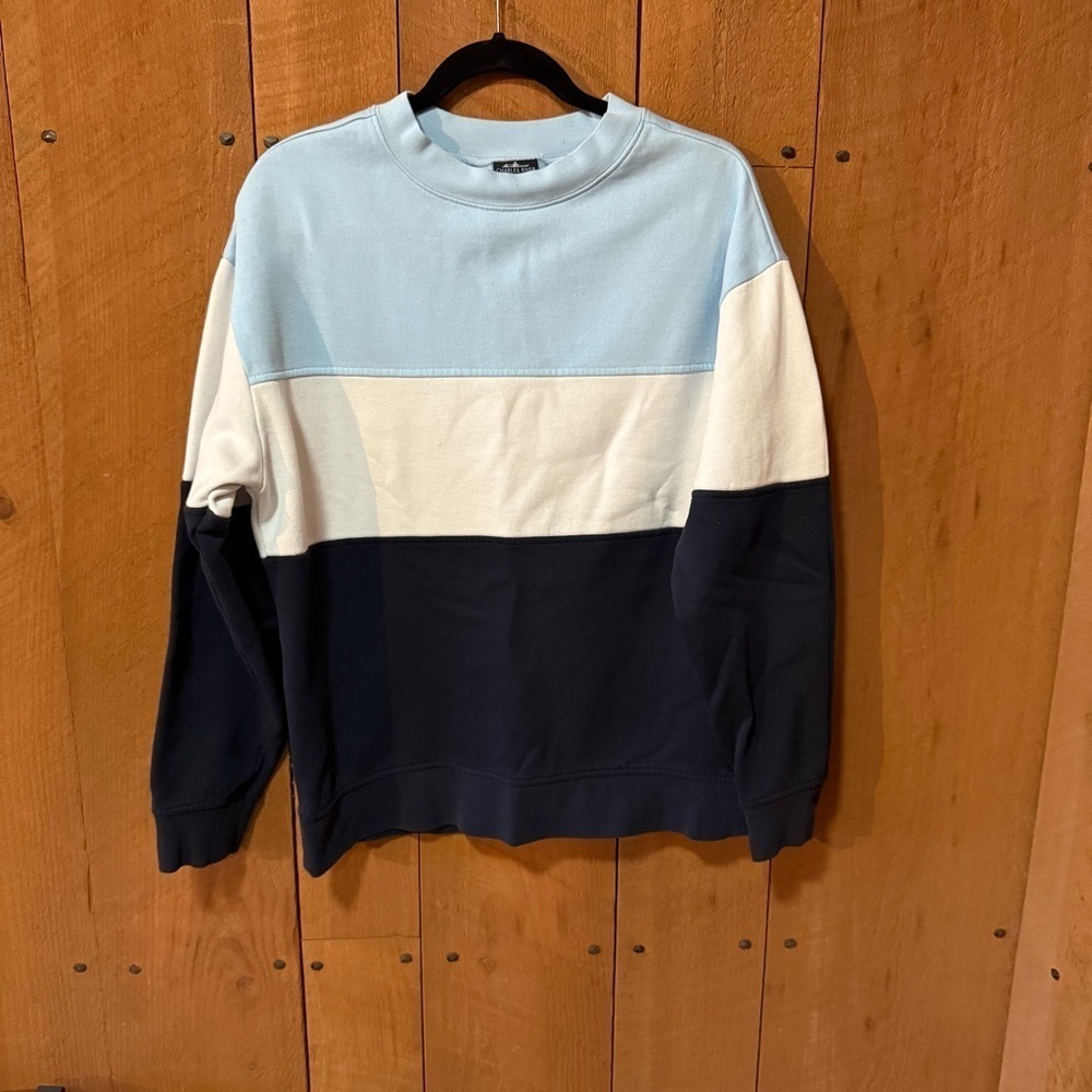 Charles River Unisex Westerly Crewneck Sweatshirt-blue/white/gray block- M